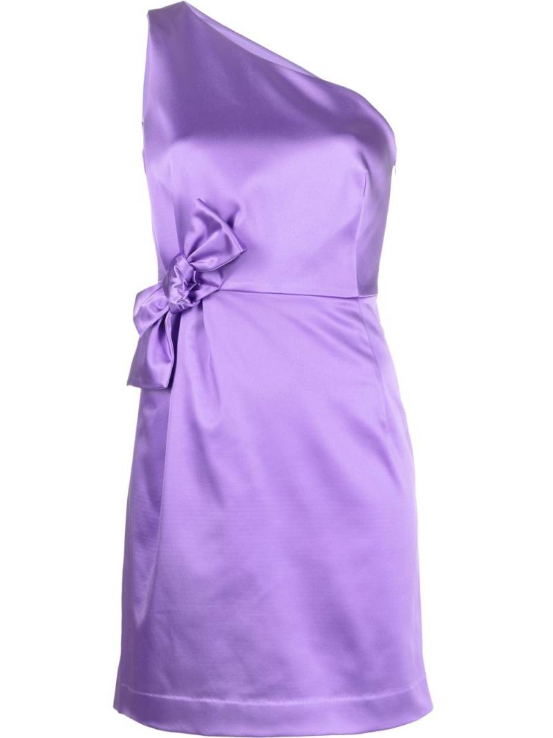 P.A.R.O.S.H. one-shoulder bow-detail satin minidress - Purple von P.A.R.O.S.H.