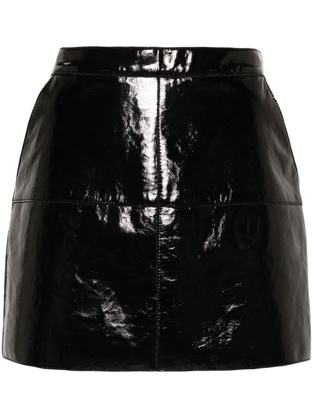 P.A.R.O.S.H. patent-finish mini skirt - Black von P.A.R.O.S.H.