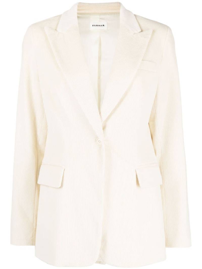 P.A.R.O.S.H. peak-lapels corduroy blazer - Neutrals von P.A.R.O.S.H.