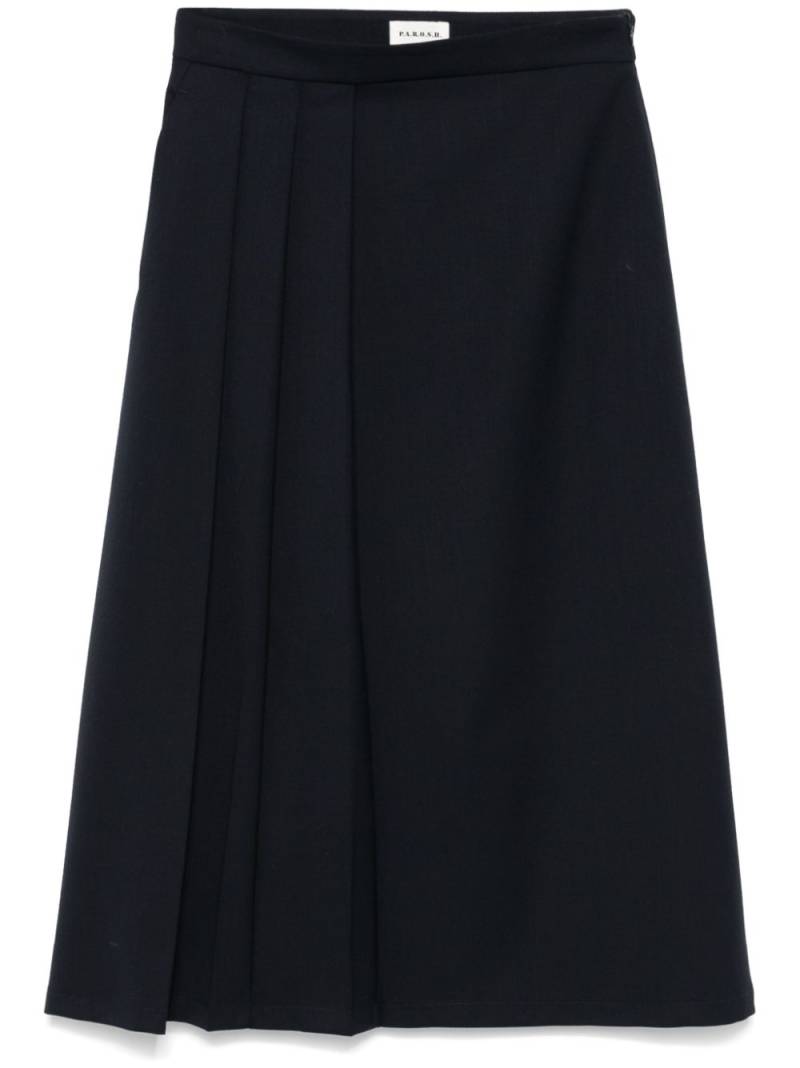 P.A.R.O.S.H. pleat-detail midi skirt - Blue von P.A.R.O.S.H.