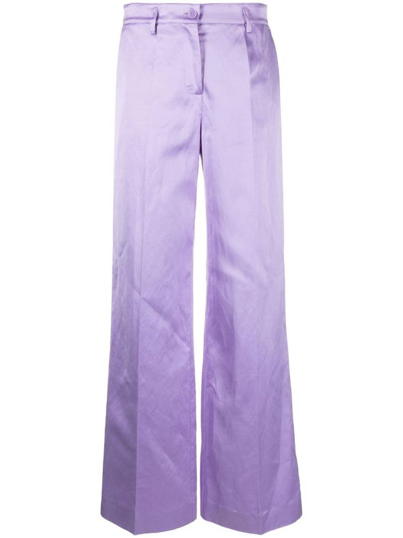 P.A.R.O.S.H. pleated wide-leg trousers - Purple von P.A.R.O.S.H.