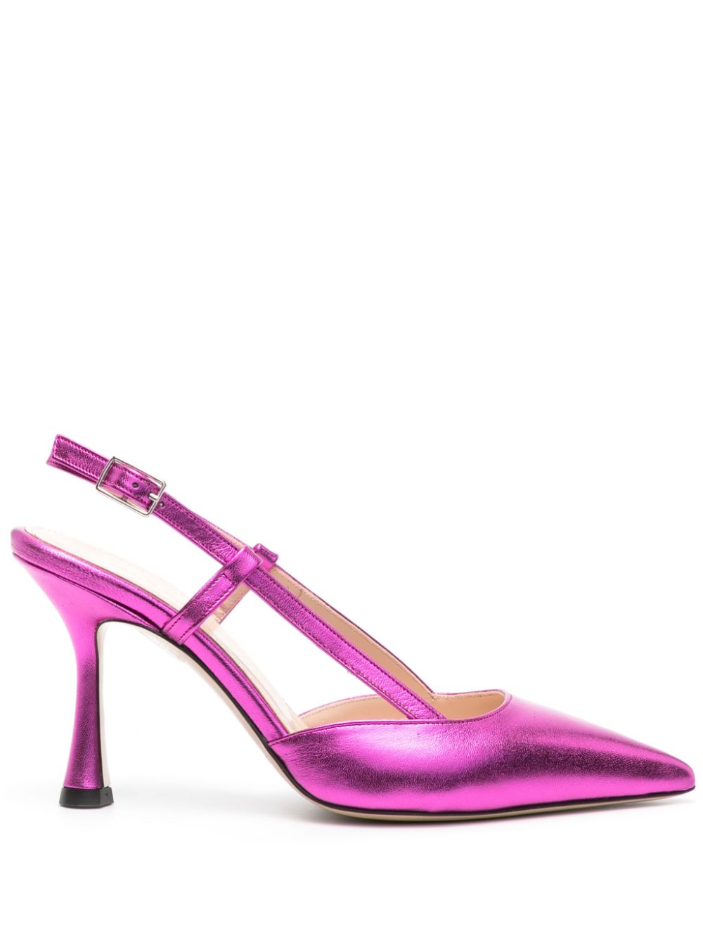 P.A.R.O.S.H. pointed-toe metallic-leather slingback pumps - Pink von P.A.R.O.S.H.