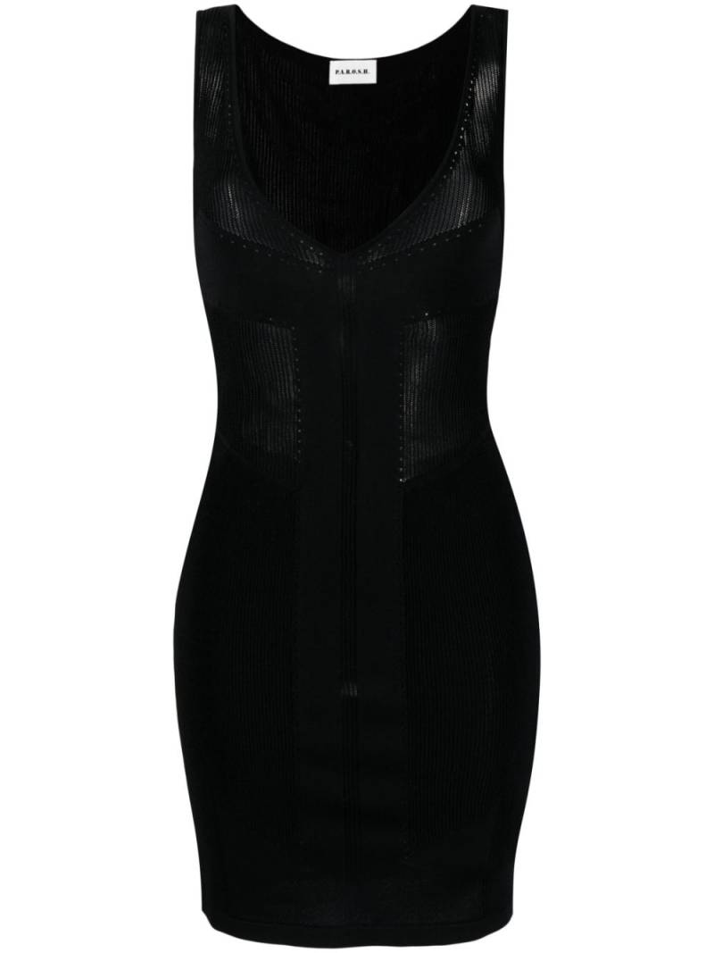 P.A.R.O.S.H. pointelle-knit semi-sheer dress - Black von P.A.R.O.S.H.