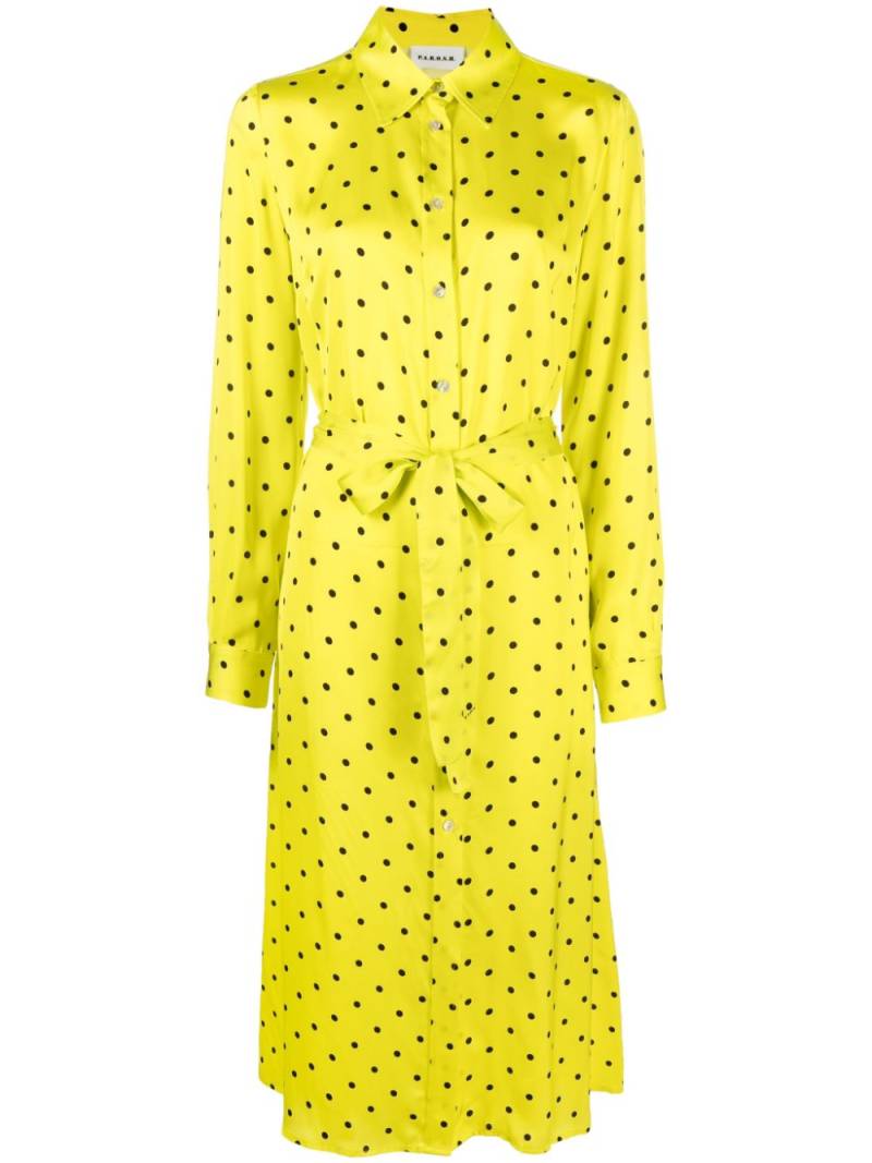 P.A.R.O.S.H. polka dot-print shirtdress - Yellow von P.A.R.O.S.H.