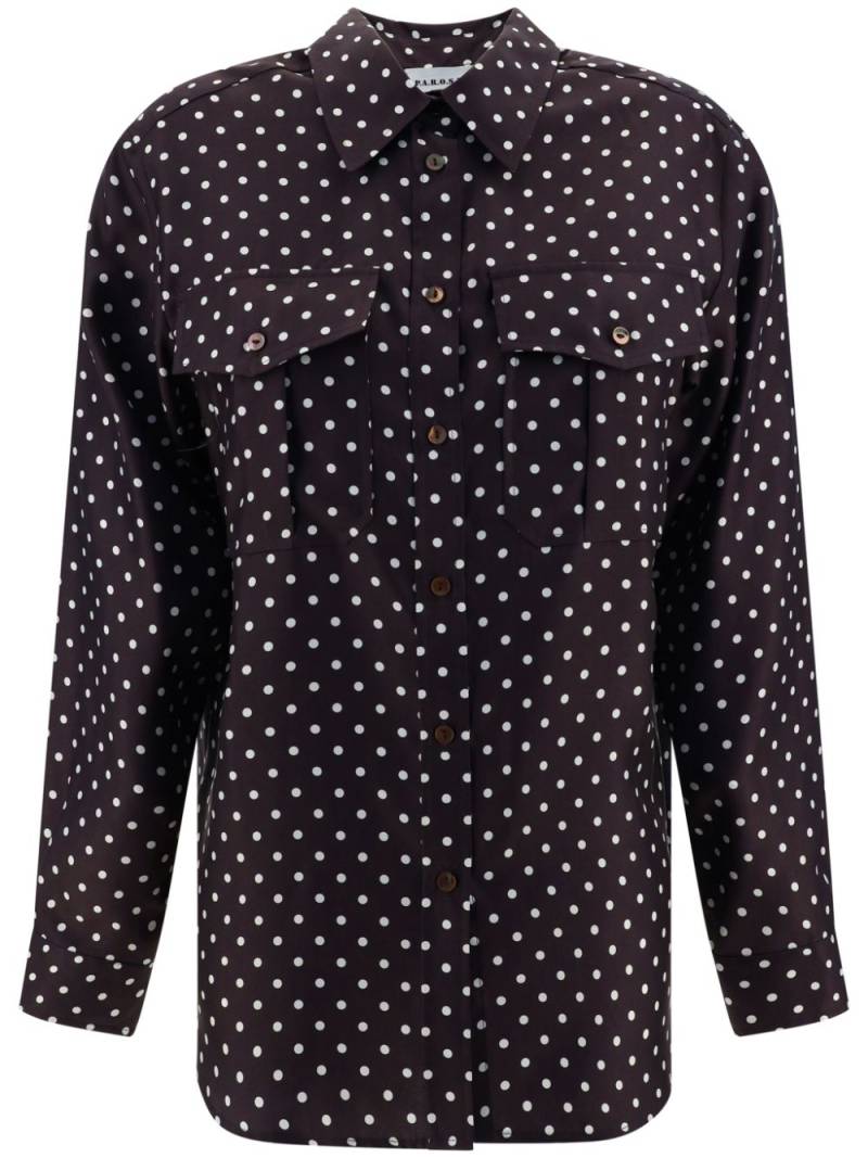 P.A.R.O.S.H. polka-dot silk shirt - Brown von P.A.R.O.S.H.