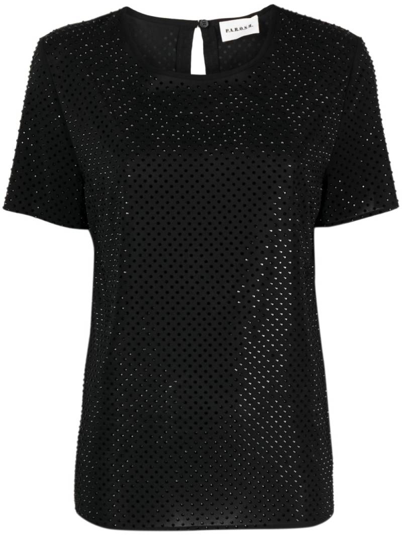 P.A.R.O.S.H. rhinestone-embellished T-shirt - Black von P.A.R.O.S.H.