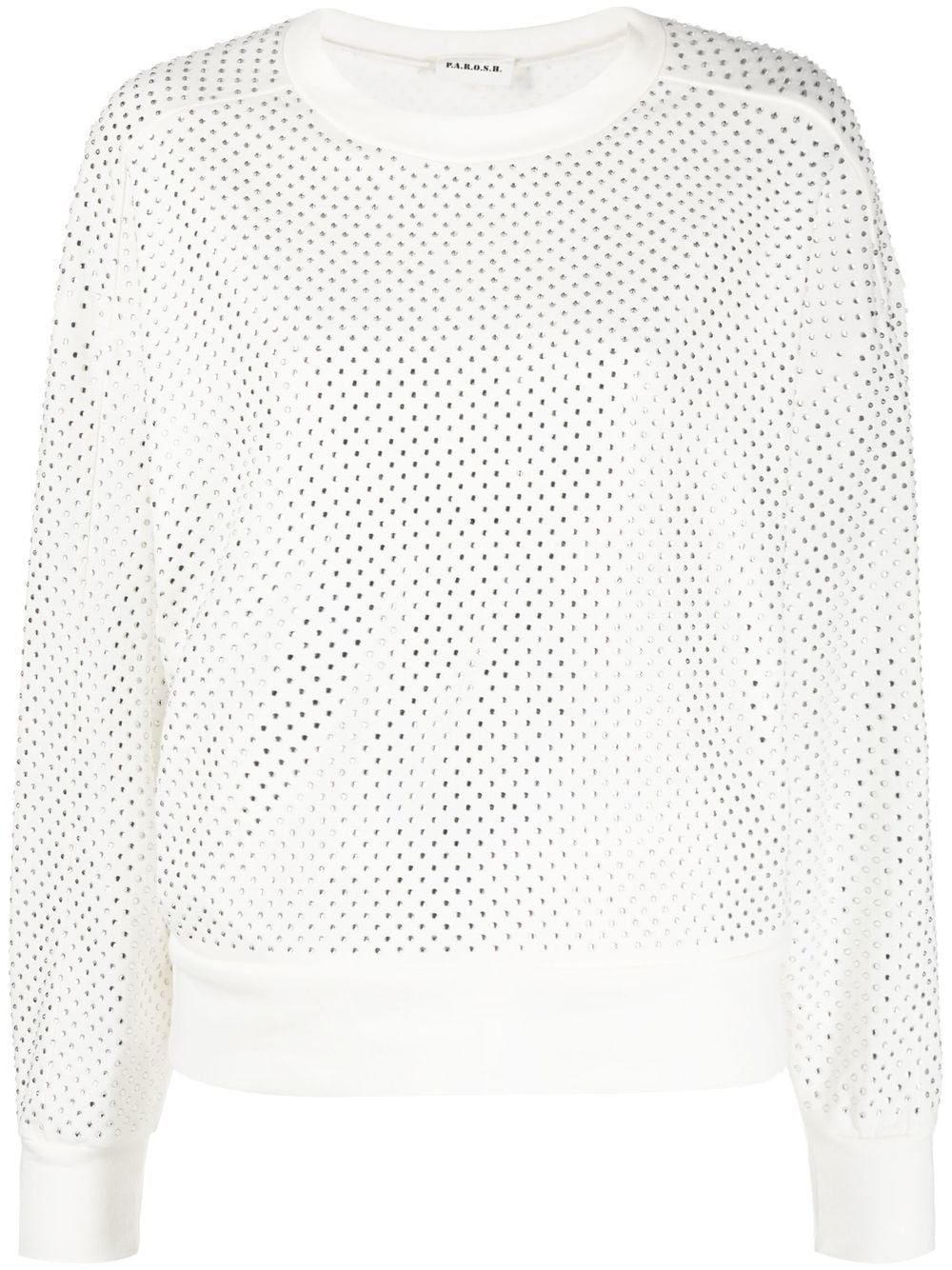 P.A.R.O.S.H. rhinestone-embellished crew-neck sweatshirt - White von P.A.R.O.S.H.