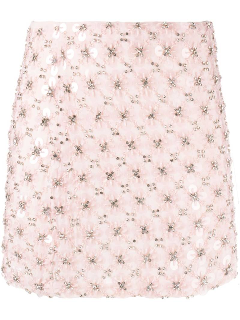 P.A.R.O.S.H. rhinestone-embellished mini skirt - Pink von P.A.R.O.S.H.