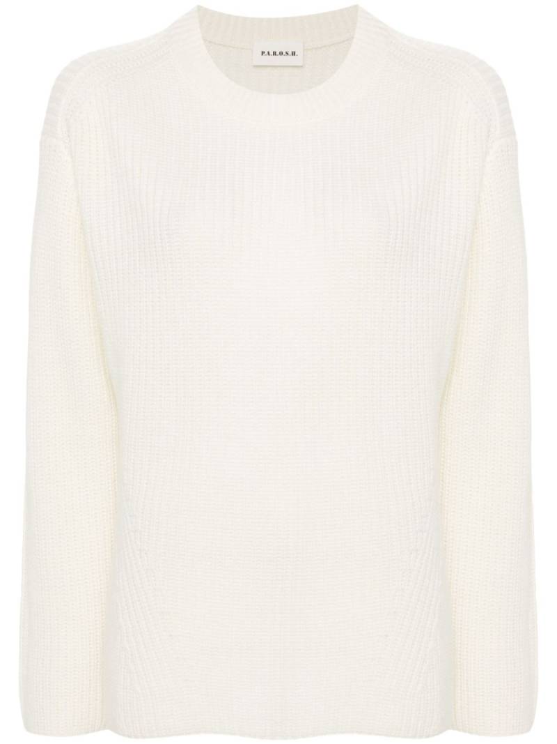 P.A.R.O.S.H. ribbed-knit cashmere jumper - White von P.A.R.O.S.H.