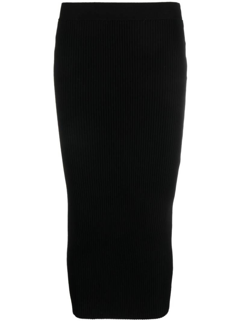 P.A.R.O.S.H. ribbed-knit midi skirt - Black von P.A.R.O.S.H.