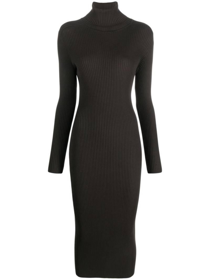 P.A.R.O.S.H. ribbed-knit roll-neck midi dress - Brown von P.A.R.O.S.H.