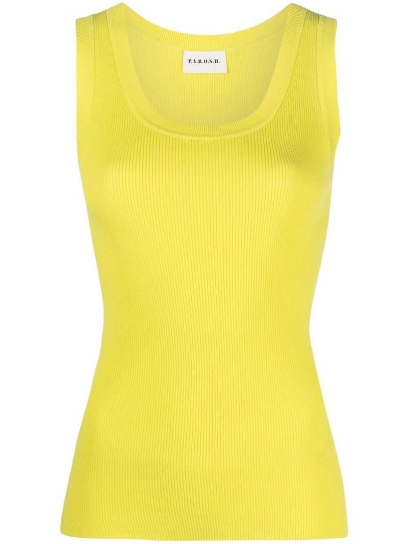 P.A.R.O.S.H. ribbed-knit tank top - Yellow von P.A.R.O.S.H.