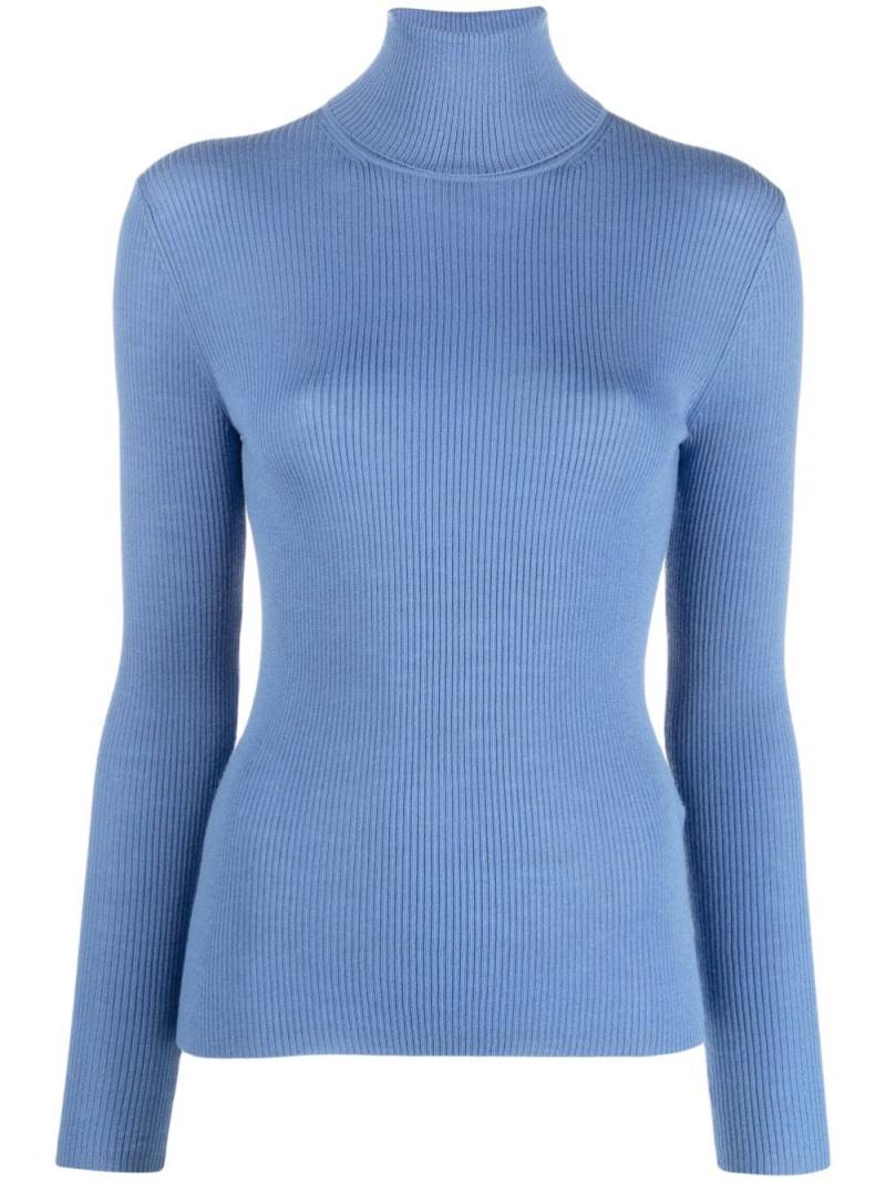 P.A.R.O.S.H. roll-neck ribbed wool jumper - Blue von P.A.R.O.S.H.