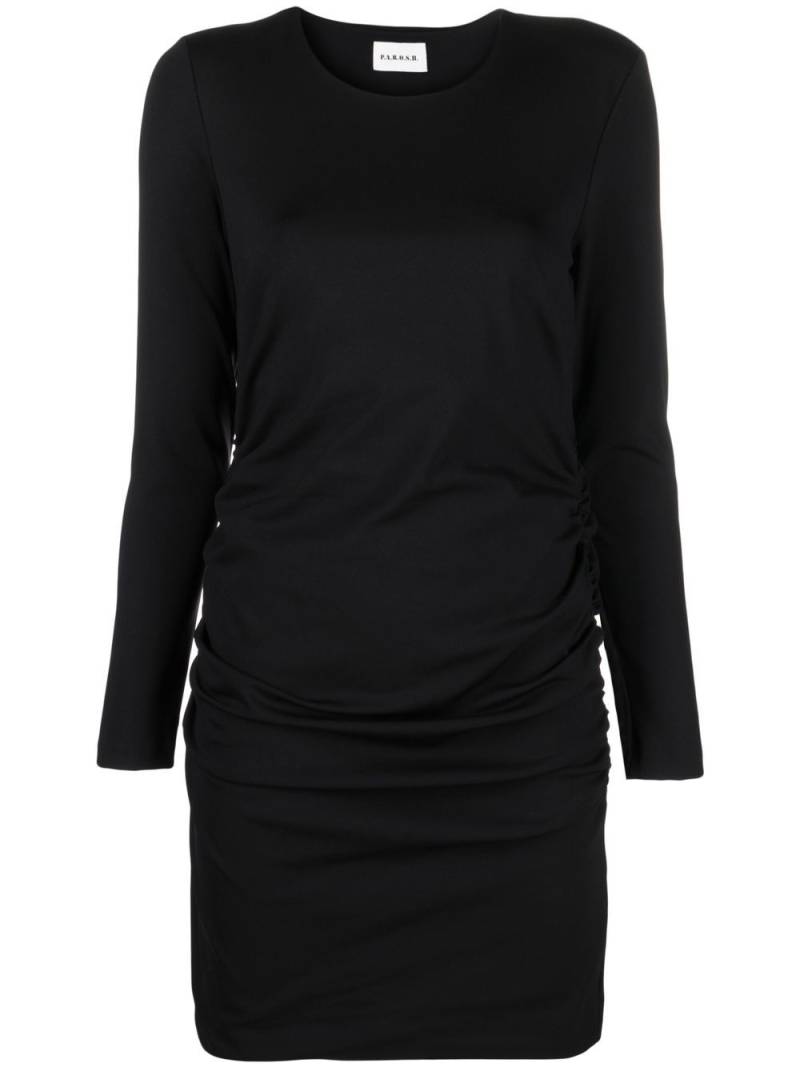 P.A.R.O.S.H. ruched long-sleeve dress - Black von P.A.R.O.S.H.