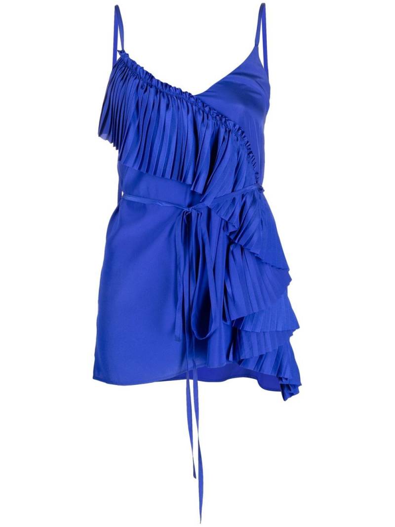 P.A.R.O.S.H. ruffled-detail sleeveless blouse - Blue von P.A.R.O.S.H.