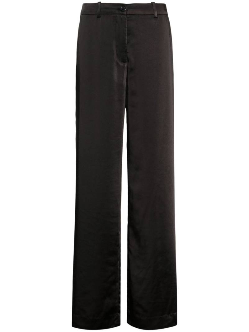 P.A.R.O.S.H. satin-finish straight-leg trousers - Black von P.A.R.O.S.H.