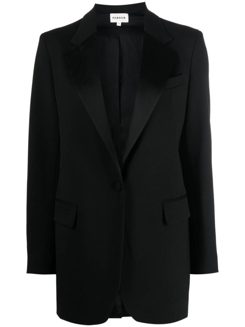 P.A.R.O.S.H. single-breasted satin-lapels blazer - Black von P.A.R.O.S.H.