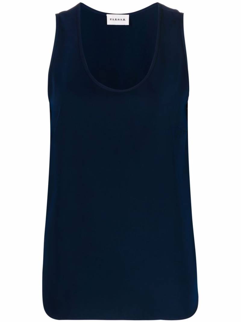 P.A.R.O.S.H. scoop-neck sleeveless blouse - Blue von P.A.R.O.S.H.