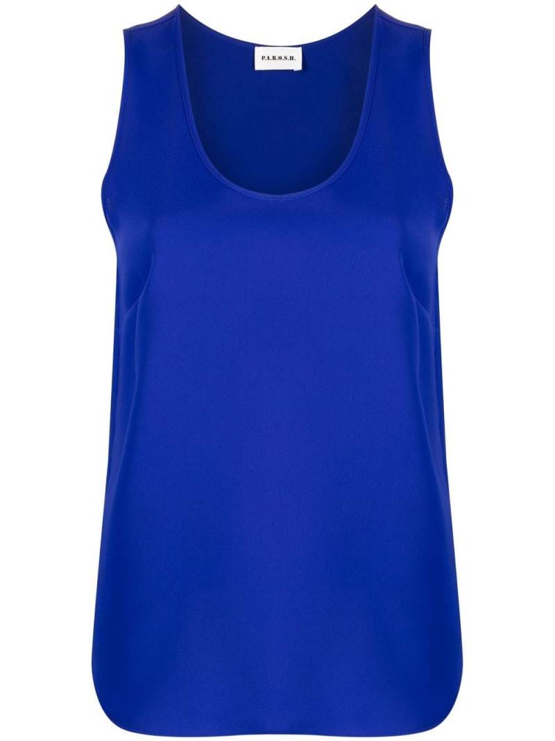 P.A.R.O.S.H. scoop neck tank top - Blue von P.A.R.O.S.H.