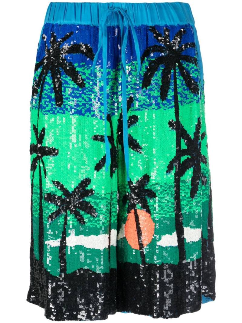 P.A.R.O.S.H. sequin-embellished drawstring shorts - Green von P.A.R.O.S.H.