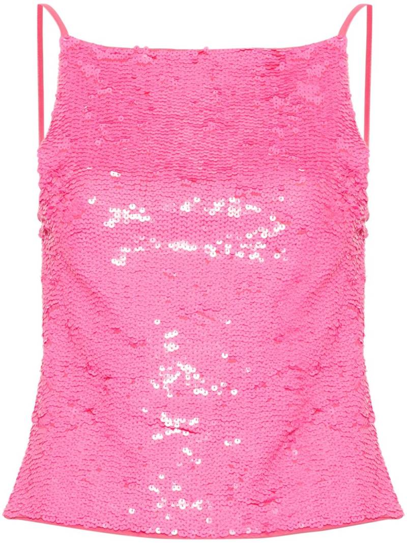 P.A.R.O.S.H. sequin-embellished open-back top - Pink von P.A.R.O.S.H.