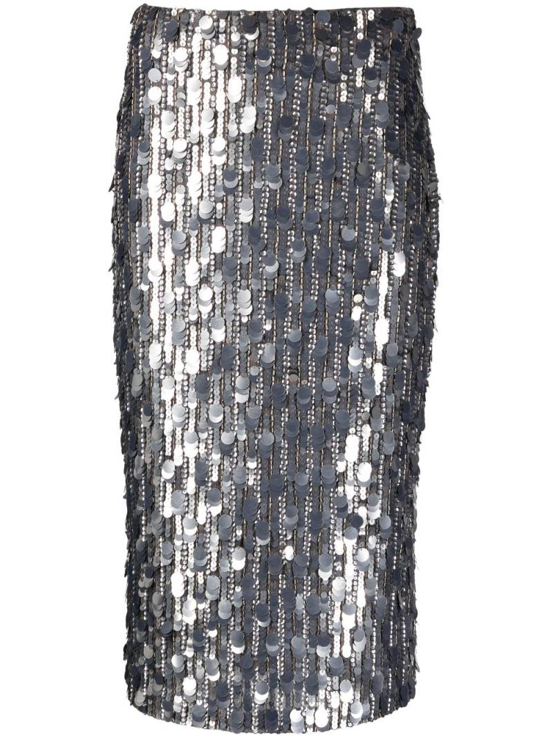 P.A.R.O.S.H. sequin-embellished pencil skirt - Grey von P.A.R.O.S.H.