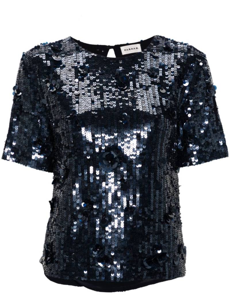 P.A.R.O.S.H. sequined blouse - Blue von P.A.R.O.S.H.