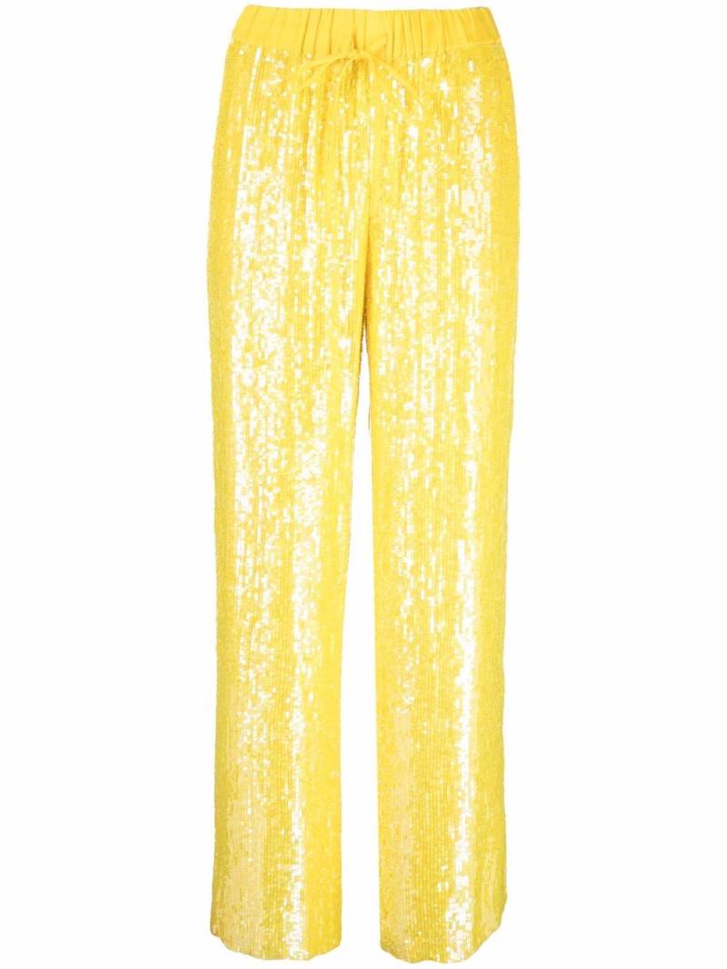 P.A.R.O.S.H. sequined wide-leg trousers - Yellow von P.A.R.O.S.H.