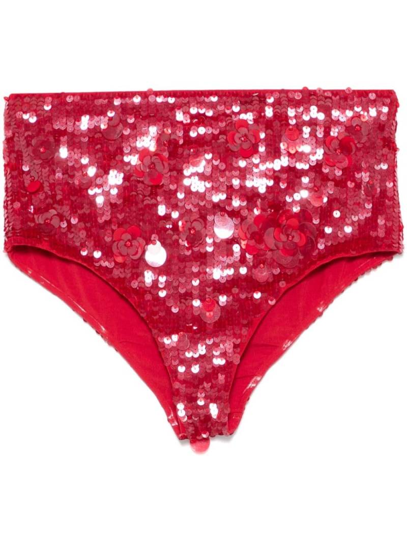 P.A.R.O.S.H. sequinned shorts - Red von P.A.R.O.S.H.