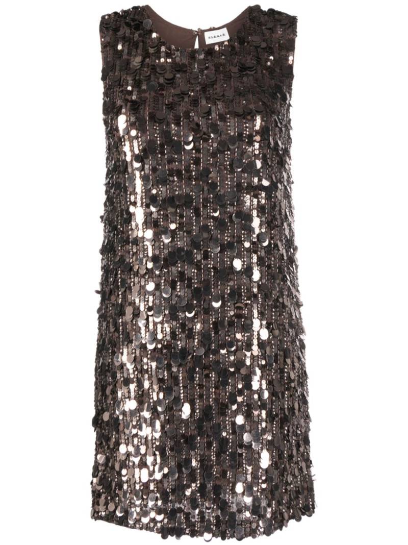 P.A.R.O.S.H. sequinned sleeveless shift minidress - Brown von P.A.R.O.S.H.