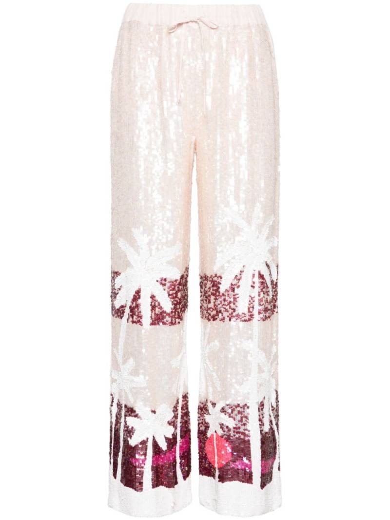 P.A.R.O.S.H. sequinned straight-leg trousers - Pink von P.A.R.O.S.H.