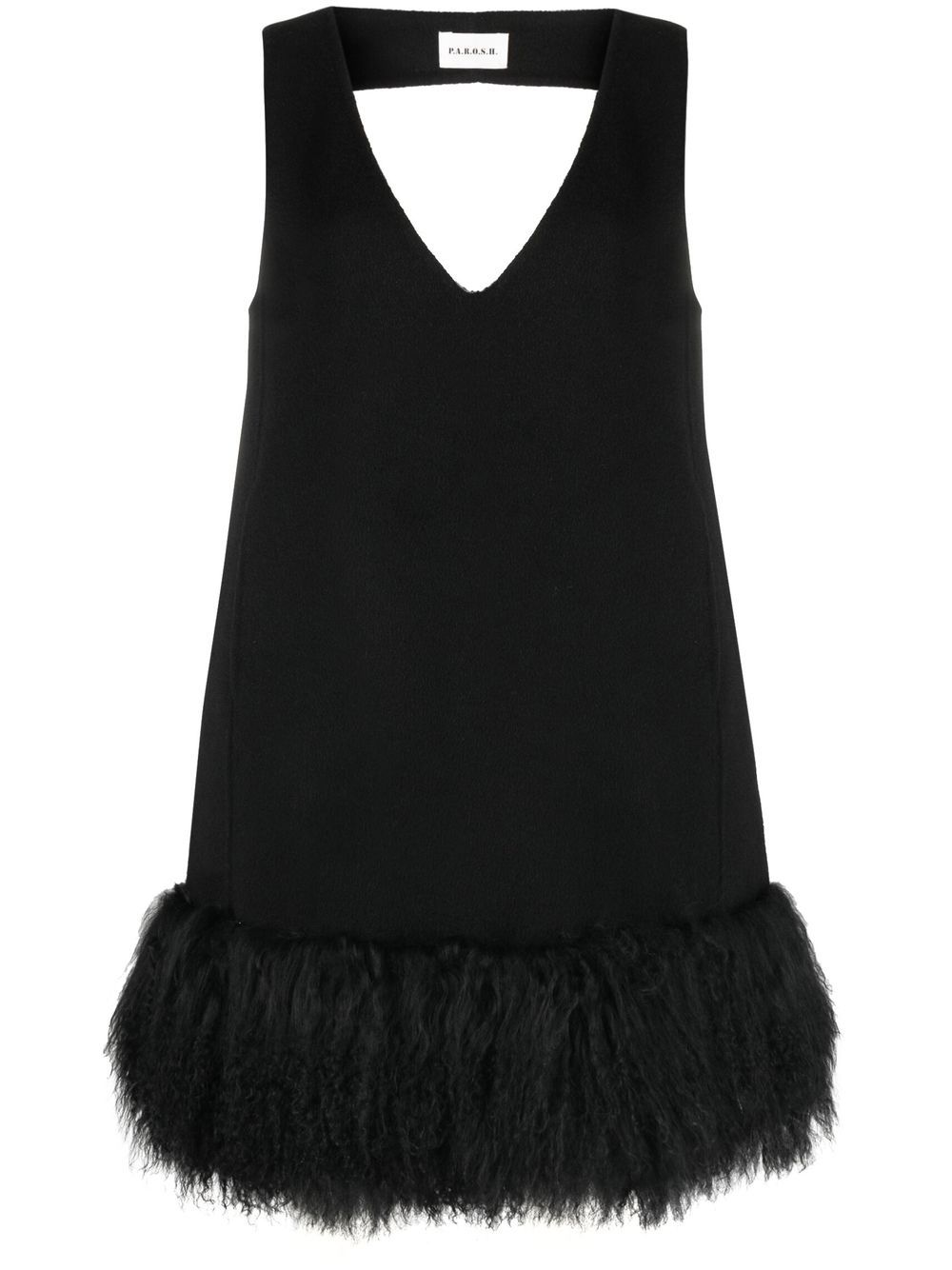 P.A.R.O.S.H. shearling-hem minidress - Black von P.A.R.O.S.H.