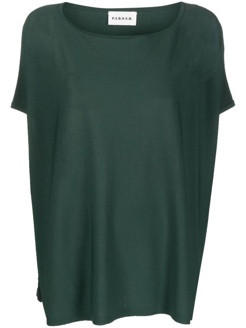 P.A.R.O.S.H. short-sleeve knitted blouse - Green von P.A.R.O.S.H.