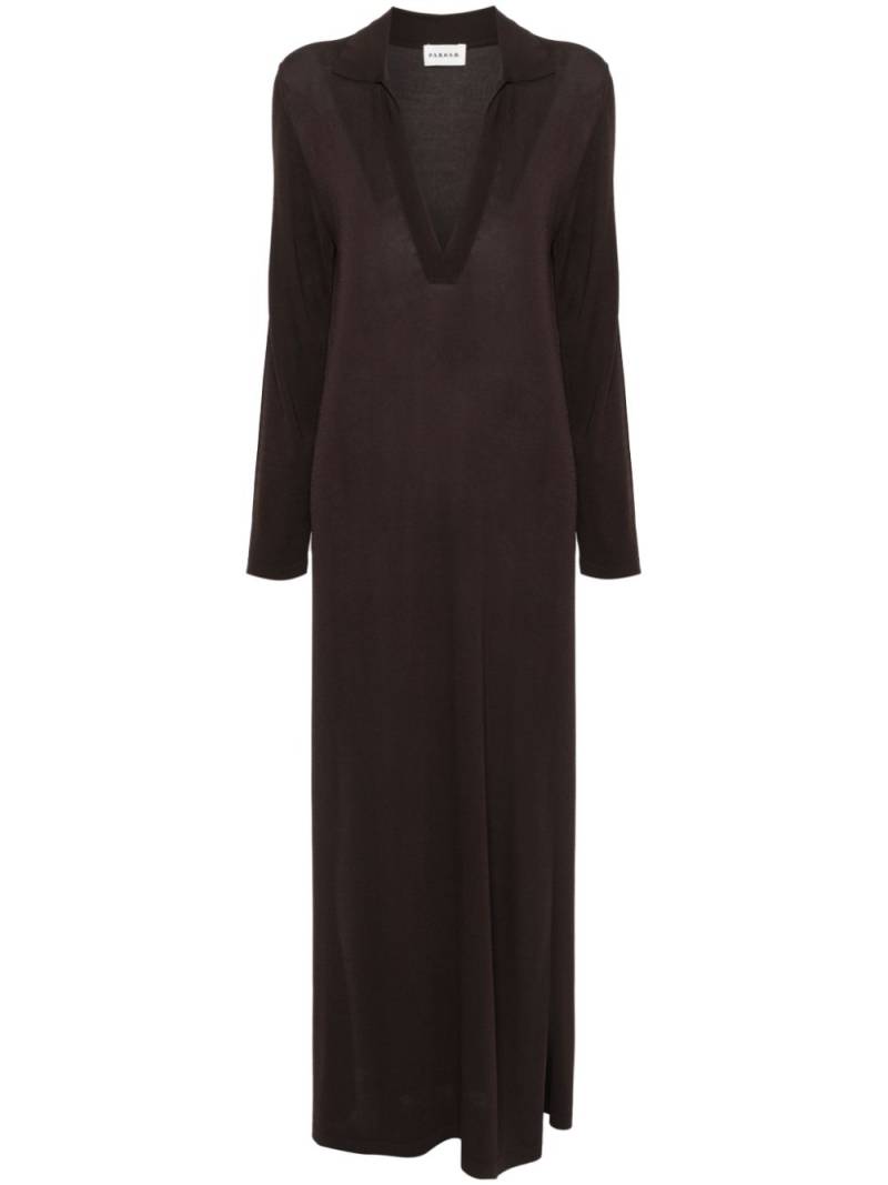 P.A.R.O.S.H. side-slit long-sleeve dress - Brown von P.A.R.O.S.H.