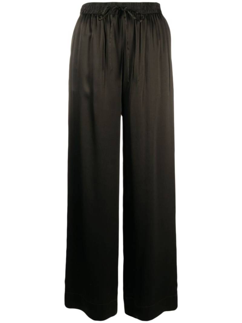 P.A.R.O.S.H. silk elasticated-waist palazzo trousers - Green von P.A.R.O.S.H.