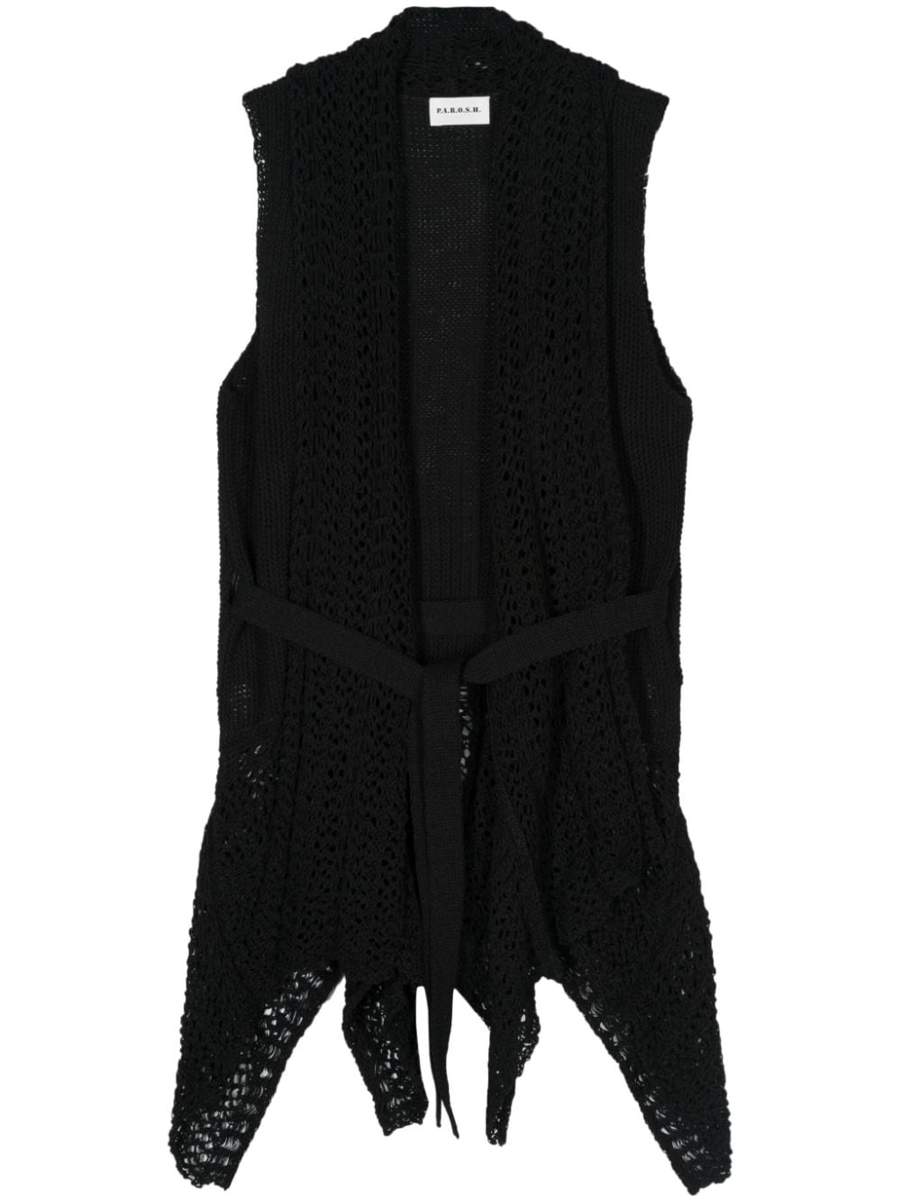 P.A.R.O.S.H. sleeveless belted gilet - Black von P.A.R.O.S.H.