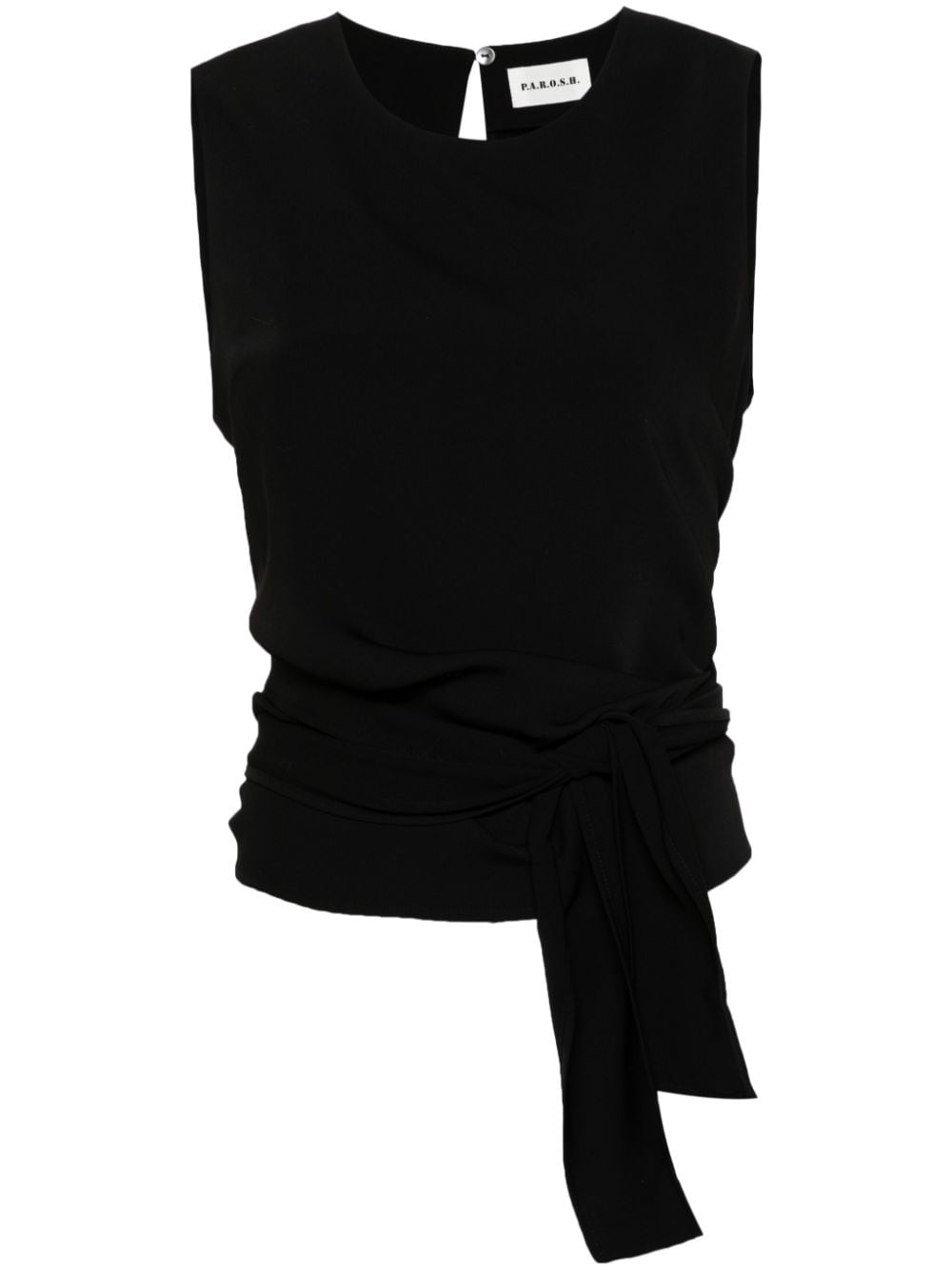 P.A.R.O.S.H. sleeveless tie-fastening blouse - Black von P.A.R.O.S.H.