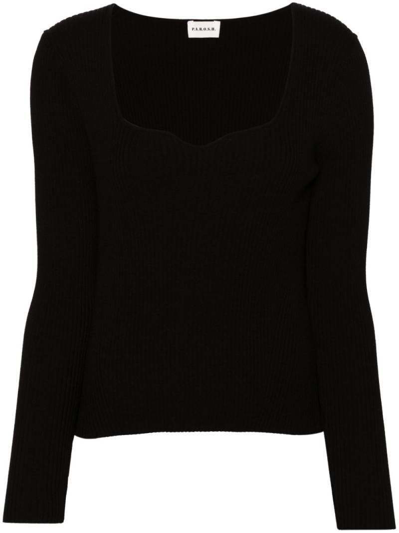 P.A.R.O.S.H. square-neck sweater - Black von P.A.R.O.S.H.