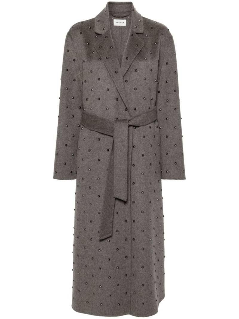 P.A.R.O.S.H. stud-embellished coat - Grey von P.A.R.O.S.H.