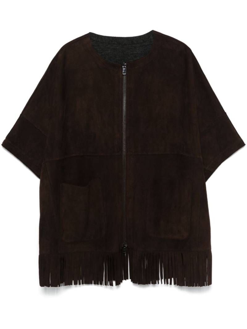 P.A.R.O.S.H. suede reversible jacket - Brown von P.A.R.O.S.H.