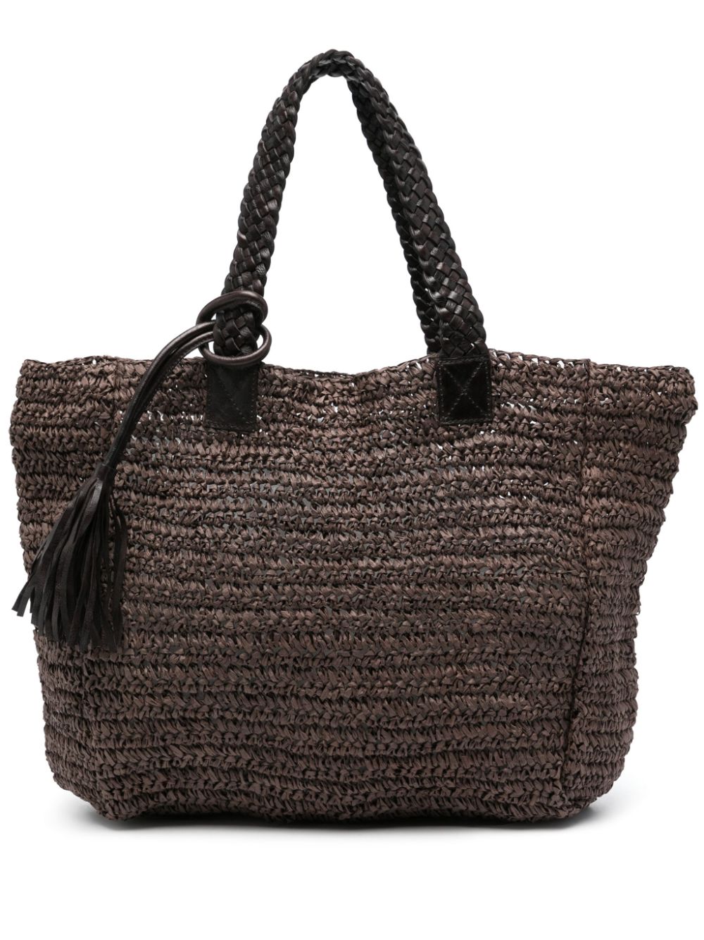 P.A.R.O.S.H. tassel-detail raffia tote bag - Brown von P.A.R.O.S.H.