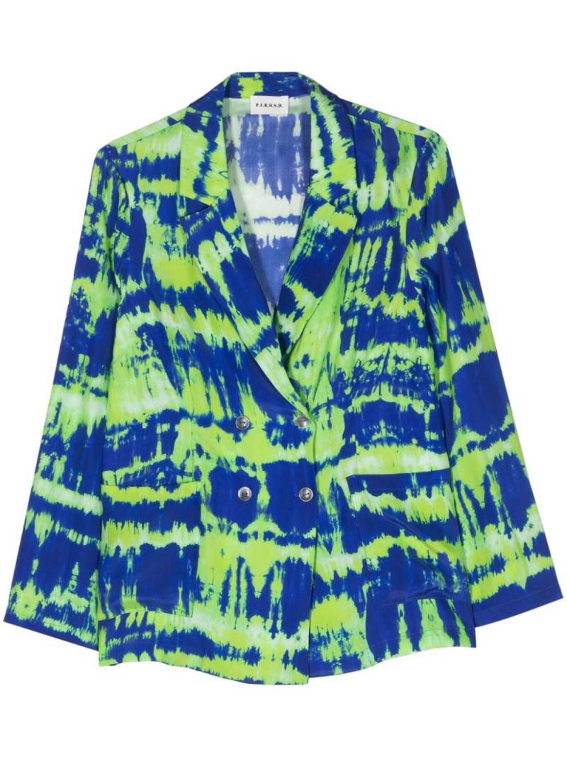 P.A.R.O.S.H. tie-dye double-breasted blazer - Green von P.A.R.O.S.H.