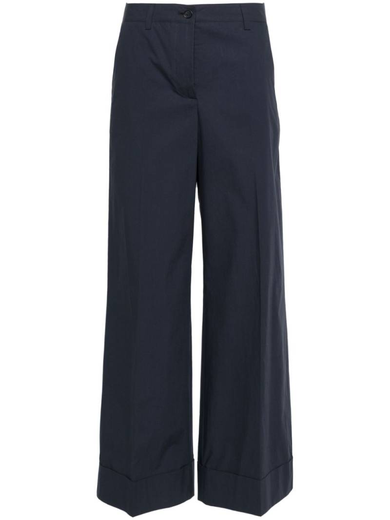 P.A.R.O.S.H. turn-up hem cotton palazzo trousers - Blue von P.A.R.O.S.H.