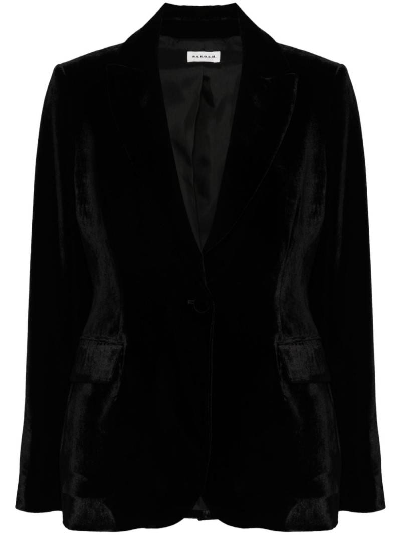 P.A.R.O.S.H. velvet blazer - Black von P.A.R.O.S.H.