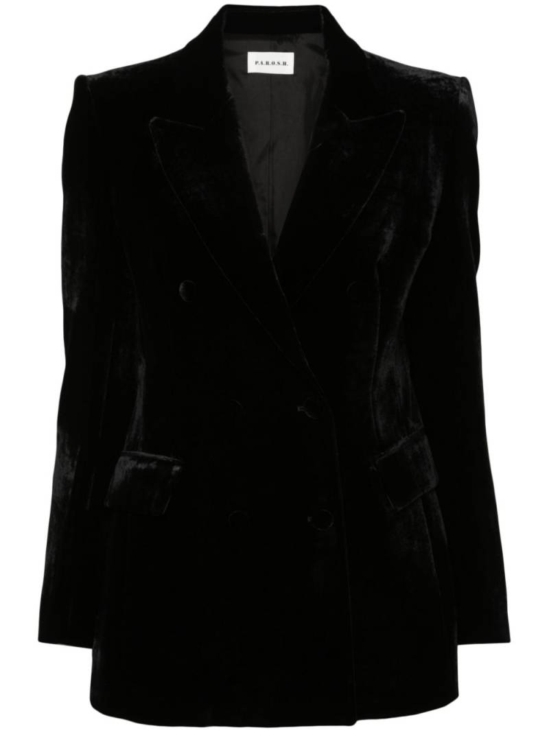 P.A.R.O.S.H. velvet double-breasted blazer - Black von P.A.R.O.S.H.