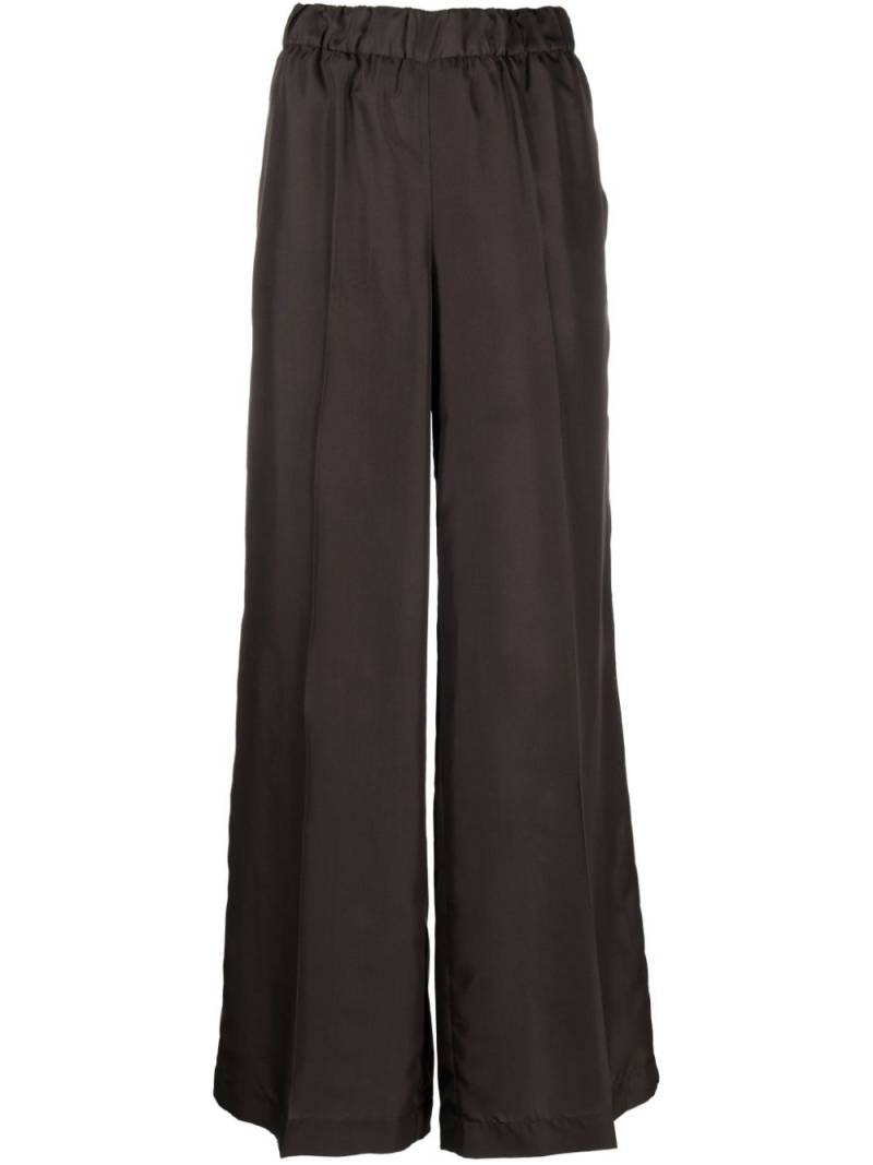 P.A.R.O.S.H. wide-leg silk trousers - Brown von P.A.R.O.S.H.