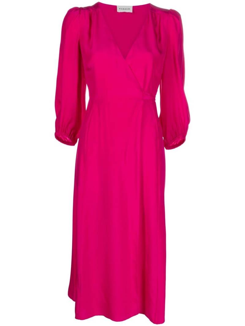 P.A.R.O.S.H. wraparound silk midi dress - Pink von P.A.R.O.S.H.