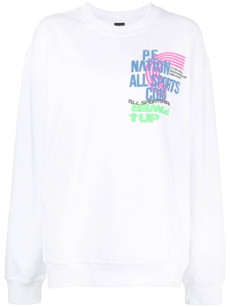 P.E Nation Power Up logo-print sweatshirt - White von P.E Nation