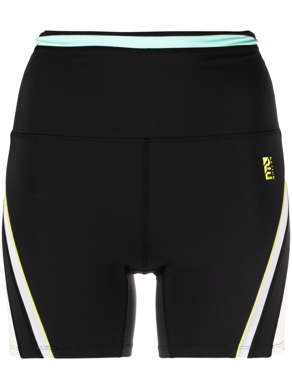 P.E Nation Refraction logo-embroidered cycling shorts - Black von P.E Nation