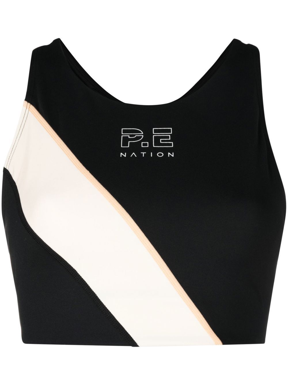 P.E Nation panelled logo-print sports bra - Black von P.E Nation